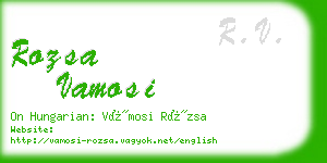 rozsa vamosi business card